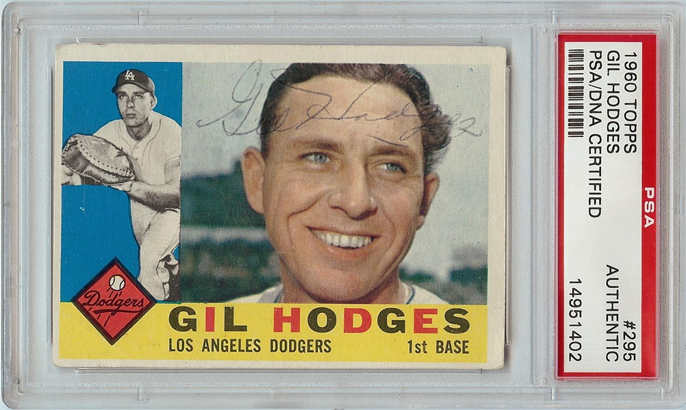 Gil Hodges Signed 1960 Topps No. 295 (PSA/DNA)