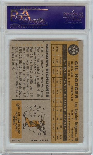 Gil Hodges Signed 1960 Topps No. 295 (PSA/DNA)