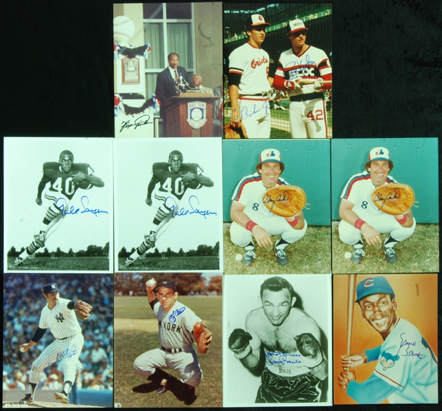 Baseball, Football & Boxing Signed Photo Group with Ernie Banks, Shula, Yogi Berra (35)