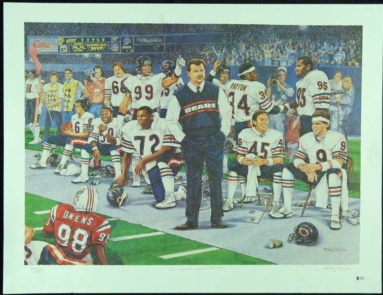 Mike Ditka Signed Super Bowl XX Lithograph (1505/1985) (BAS)