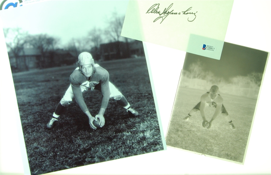 Alex Wojochiehowicz Signed 4x6 Card with 8x10 Photo and Original Glass Plate Negative (BAS)