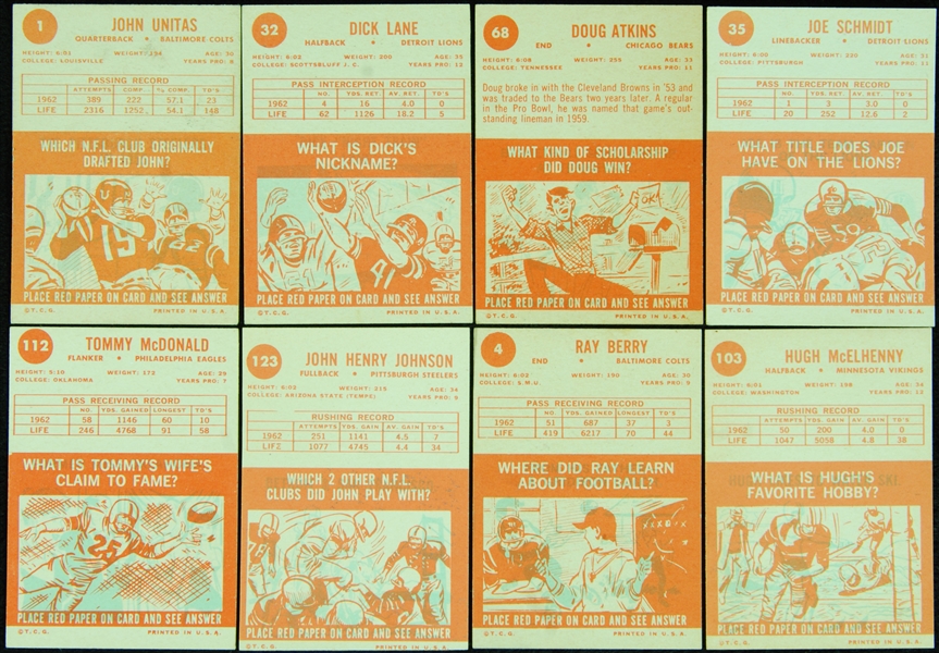 1963 Topps Football High-Grade Partial Set (114/170)