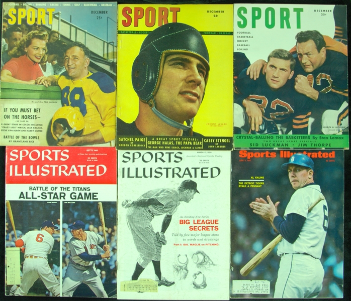 Huge lot 1940’s to 1960’s Sport Magazines and Sports Illustrateds (78)