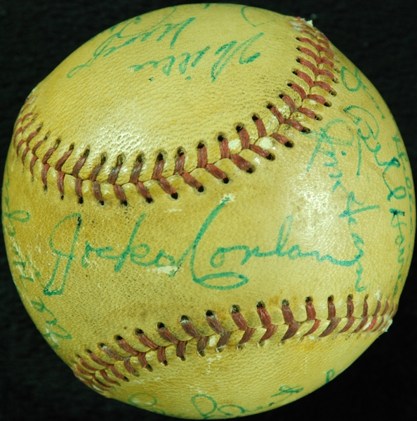 Circa 1957 HOFer & Stars Multi-Signed Baseball with Willie Mays (16) (BAS)