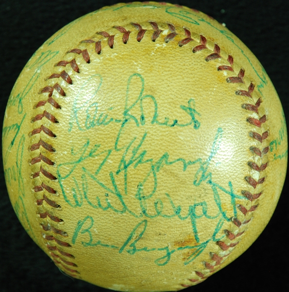 Circa 1957 HOFer & Stars Multi-Signed Baseball with Willie Mays (16) (BAS)