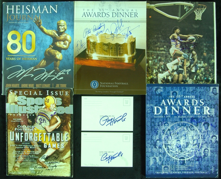 Signed Football & Basketball Magazines with Heisman Programs (8)