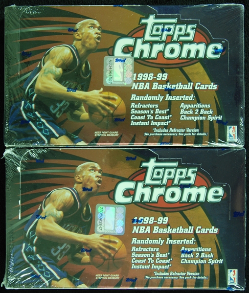 1998-99 Topps Chrome Basketball Factory Sealed Boxes (2)