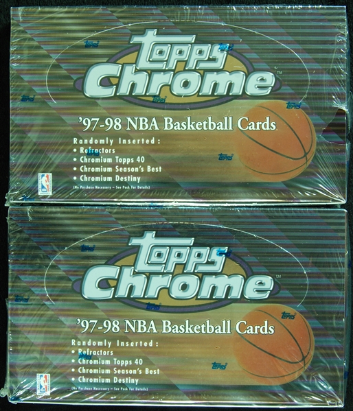 1997-98 Topps Chrome Basketball Factory Sealed Boxes (2)