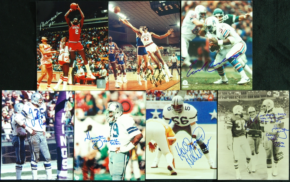 Signed Football & Basketball 8x10 Photos with HOFers (25)