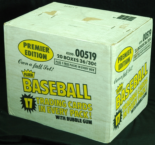 1981 Fleer Baseball Factory Sealed Wax Box Case (20) from 1st Run with Errors