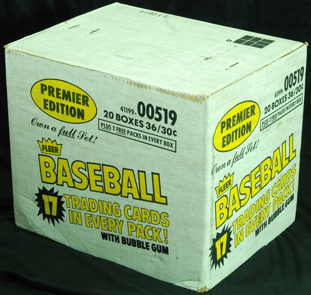 1981 Fleer Baseball Factory Sealed Wax Box Case (20) from 1st Run with Errors