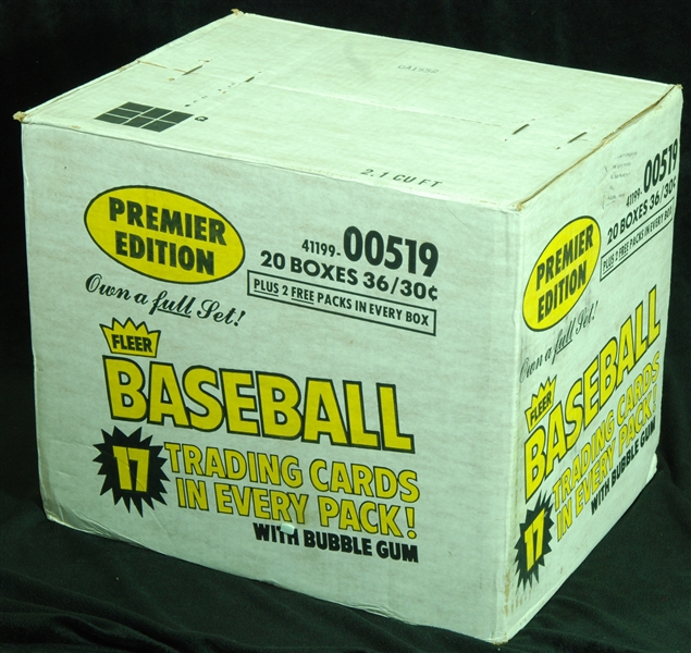 1981 Fleer Baseball Factory Sealed Wax Box Case (20) from 1st Run with Errors