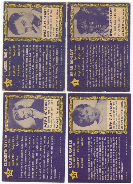 1953 Topps Who-Z-At Star Complete Set (80)