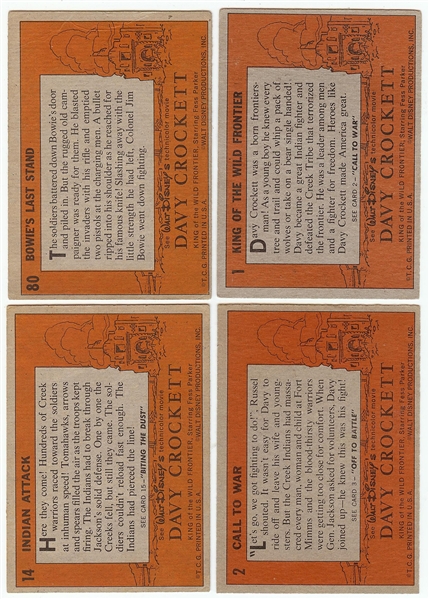 1956 Topps Davy Crockett Orange Back Complete Set (80/80)