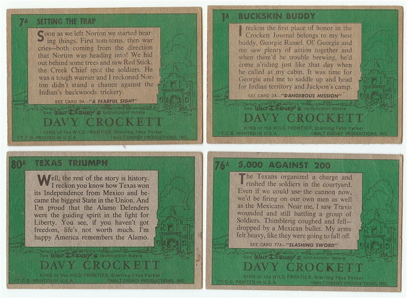 1956 Topps Davy Crockett Green Back Near Set (72/80)