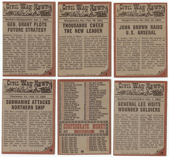 1962 Topps Civil War News Near Set (87/88)