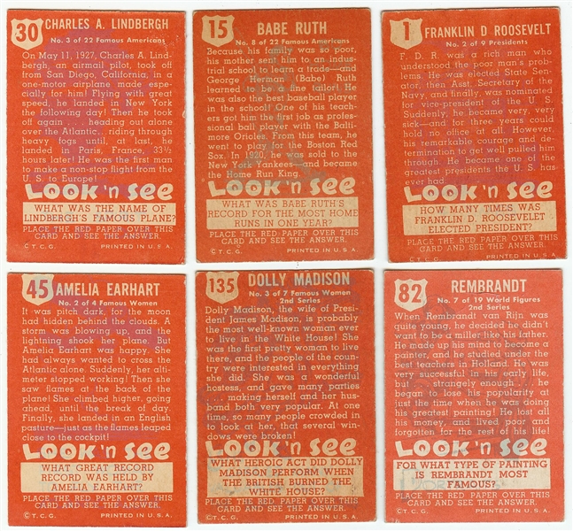 1952 Topps Look ‘N See Complete Set (135)