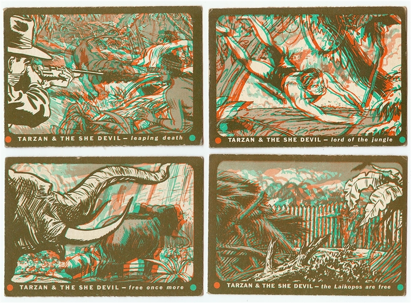 1953 Topps Tarzan and the She Devil Near Set With 3D Glasses (58/60)