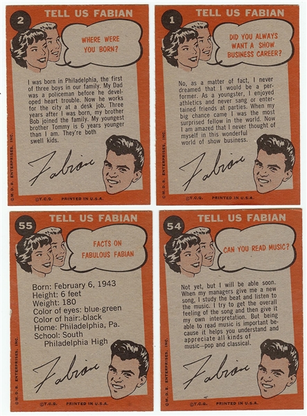 1959 Topps Fabian Complete Set (55)