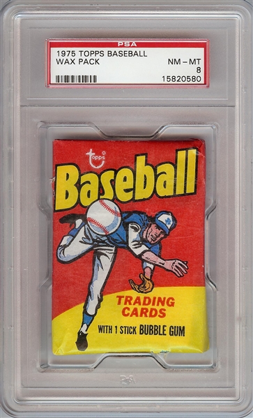 1975 Topps Baseball Wax Pack Graded PSA 8