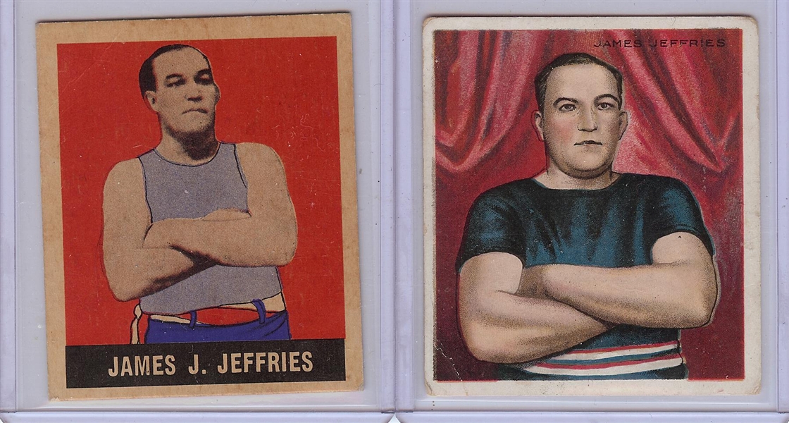 James J. Jeffries 1910 T218 Champions & 1948 Leaf Singles (2)