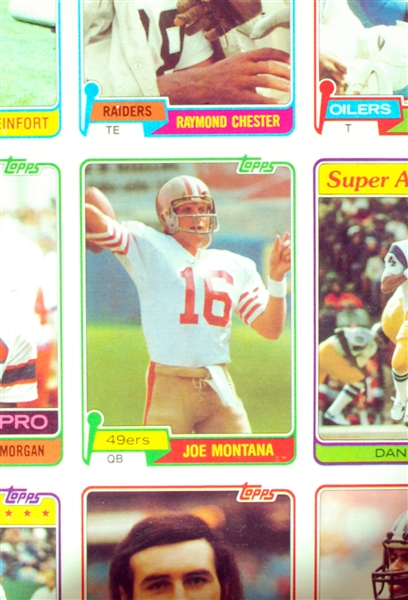 1981 Topps Football Complete Sets Group in UNCUT Sheets with Montana RCs (5)