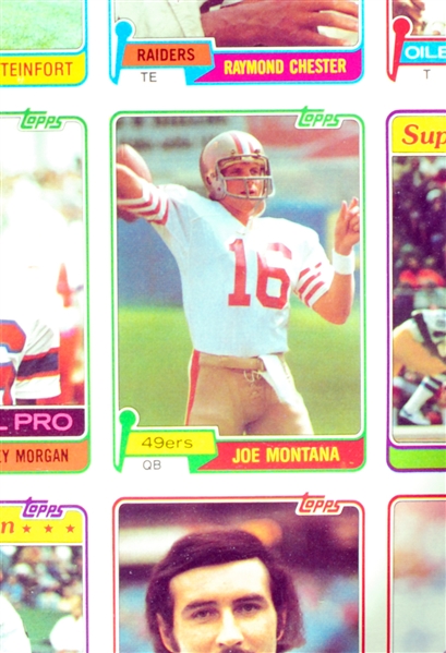 1981 Topps Football Complete Sets Group in UNCUT Sheets with Montana RCs (5)