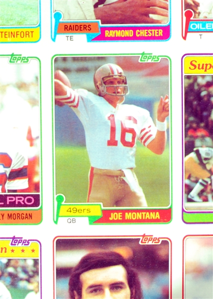 1981 Topps Football Complete Sets Group in UNCUT Sheets with Montana RCs (5)