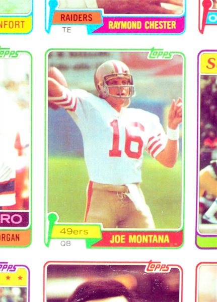 1981 Topps Football Complete Sets Group in UNCUT Sheets with Montana RCs (5)