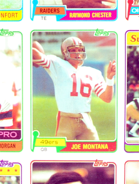 1981 Topps Football Complete Sets Group in UNCUT Sheets with Montana RCs (5)