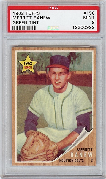 1962 Topps Merritt Ranew Green Tint No. 156 PSA 9 (None Graded Higher)