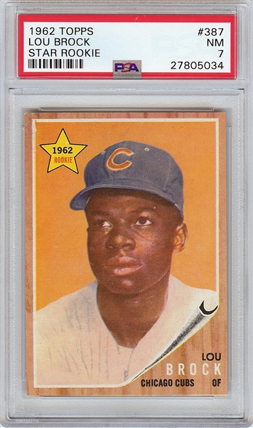 1962 Topps Lou Brock RC No. 387 PSA 7