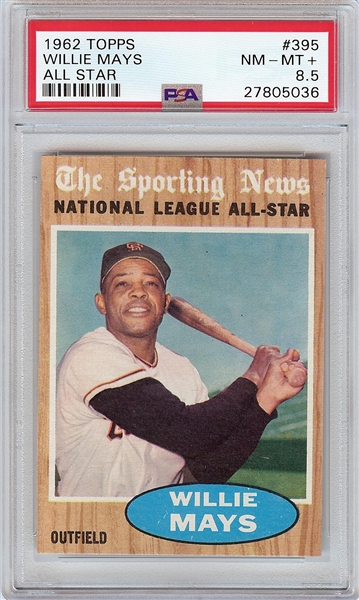 1962 Topps Willie Mays All-Star No. 395 PSA 8.5