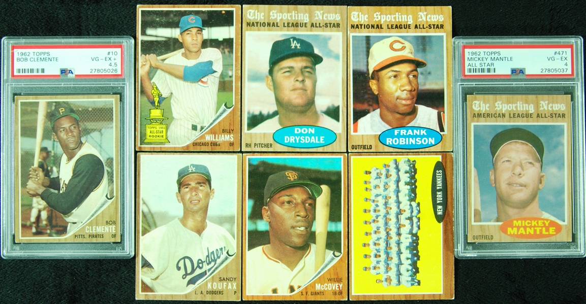 1962 Topps Grouping With HOFers, Stars, Two Slabbed (84)