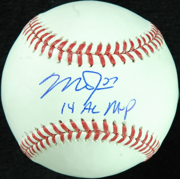 Mike Trout Single-Signed OML Baseball Inscribed 14 AL MVP (MLB) (Fanatics)