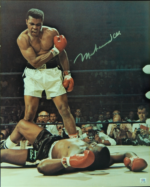 Muhammad Ali Signed 16x20 Photo Standing Over Liston (PSA/DNA)