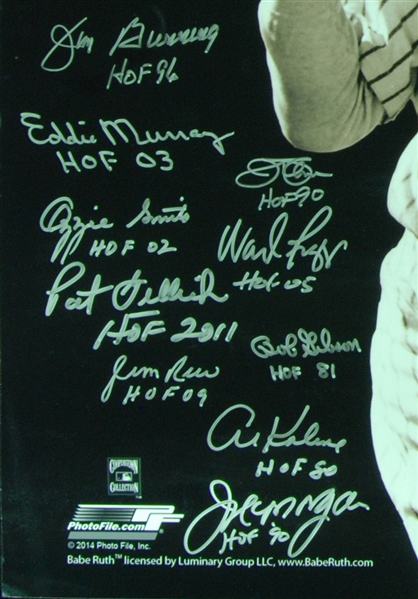 Babe Ruth Batting HOFer Multi-Signed 20x24 Photo (41) (Steiner)