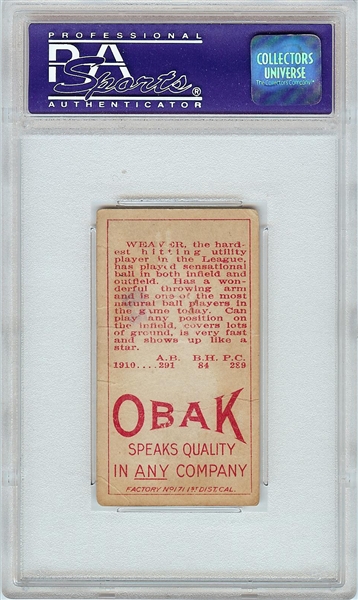 1911 T212 Obak Buck Weaver PSA 2