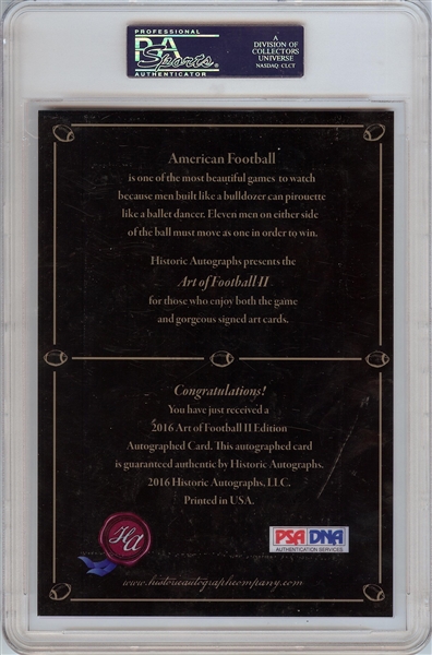 Bart Starr Signed 2016 Historic Autographs Art of Football Series 2 Card (1/1) (Graded PSA/DNA 9)