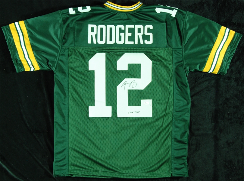 Aaron Rodgers Signed Green Bay Packers Jersey Inscribed XLV MVP (JSA)