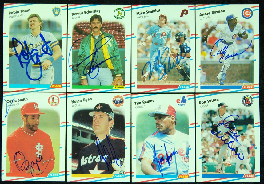 Signed 1988 Fleer Baseball Card Collection (431 different plus 64 different updates, total 495 cards)