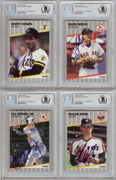 Signed 1989 Fleer Baseball Card Collection (408 different plus 83 different updates, total 491 cards)