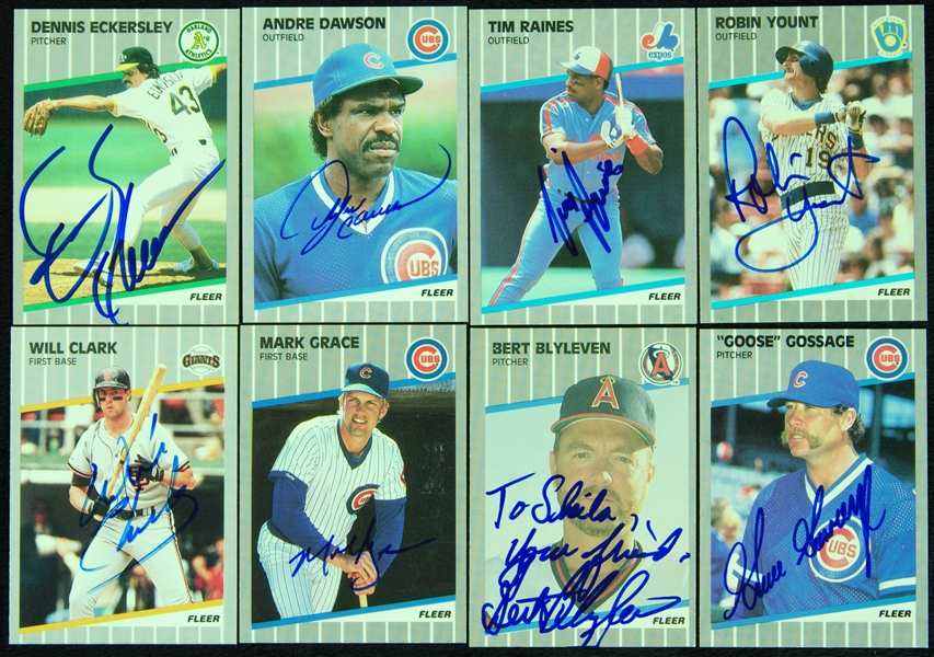 Signed 1989 Fleer Baseball Card Collection (408 different plus 83 different updates, total 491 cards)