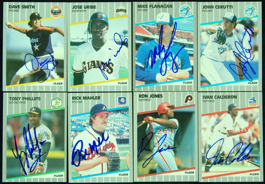 Signed 1989 Fleer Baseball Card Collection (408 different plus 83 different updates, total 491 cards)