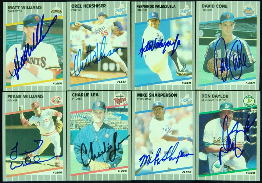 Signed 1989 Fleer Baseball Card Collection (408 different plus 83 different updates, total 491 cards)