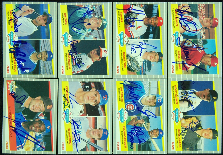 Signed 1989 Fleer Baseball Card Collection (408 different plus 83 different updates, total 491 cards)