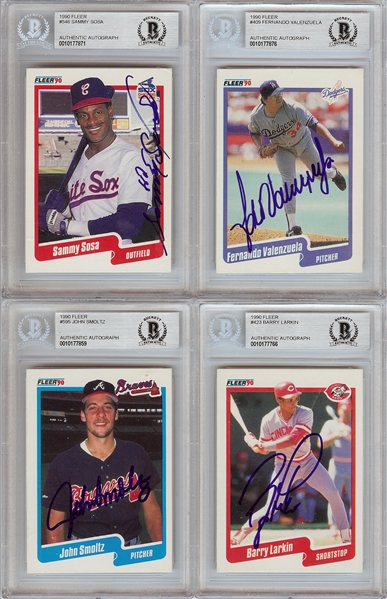 Signed 1990 Fleer Baseball Card Collection (313 different plus 56 different updates, total 369 cards)