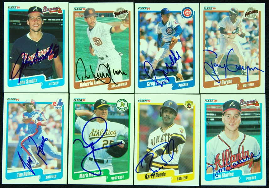 Signed 1990 Fleer Baseball Card Collection (313 different plus 56 different updates, total 369 cards)