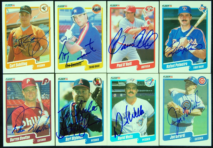 Signed 1990 Fleer Baseball Card Collection (313 different plus 56 different updates, total 369 cards)