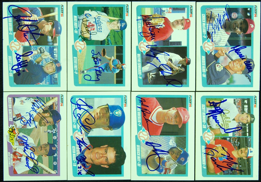 Signed 1990 Fleer Baseball Card Collection (313 different plus 56 different updates, total 369 cards)